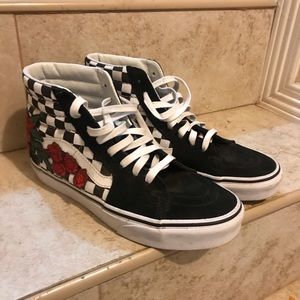 Floral Checkered High-Top Vans